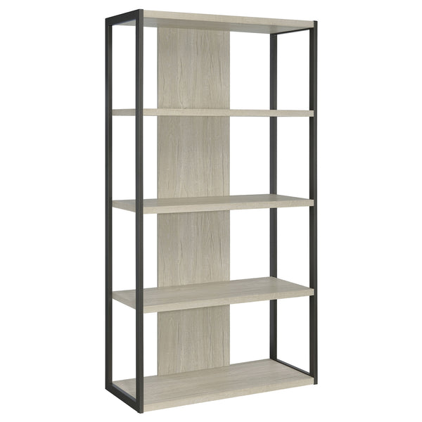 Coaster Loomis 72 Inch A 4-Shelf Bookshelf Whitewashed Grey