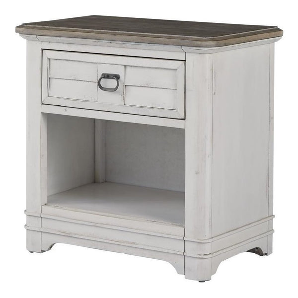 American Woodcrafters Meadowbrook 1-Drawer Nightstand Whitewash/Sand