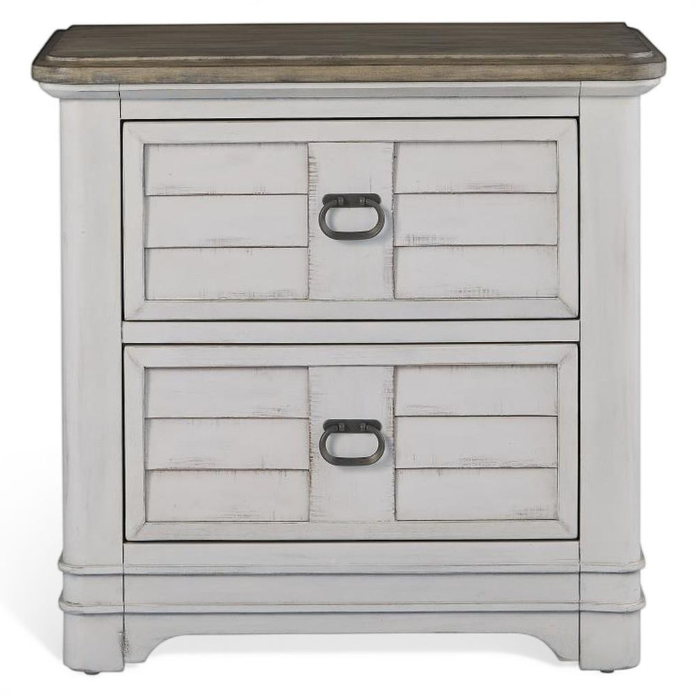 American Woodcrafters Meadowbrook 2-Drawer Nightstand Whitewash/Sand
