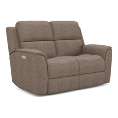Flexsteel Henry Fog Triple Power Recliner Loveseat