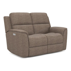 Flexsteel Henry Fog Triple Power Recliner Loveseat