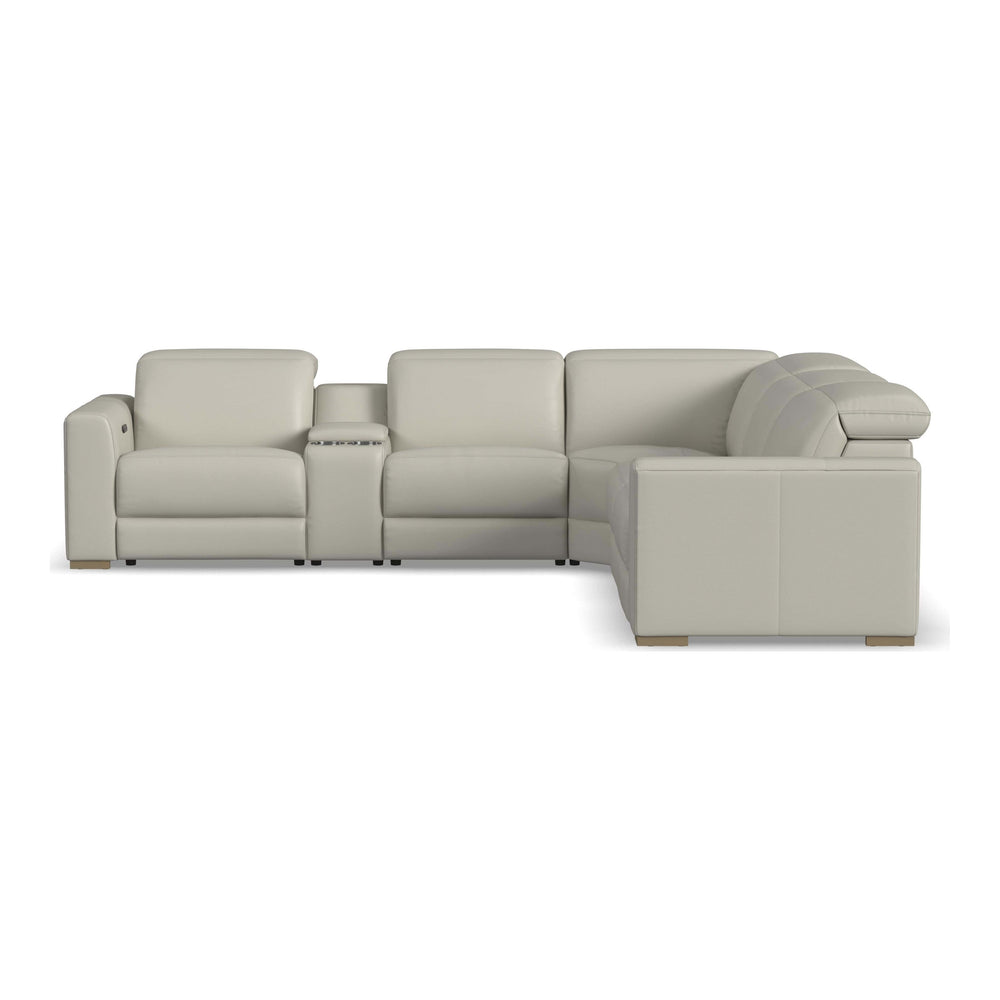 Flexsteel Aurora Coconut 6-Piece Leather Sectional