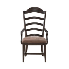 Liberty Furniture Paradise Valley Saddle Brown Upholstered Leather-Like Ladderback Armchair