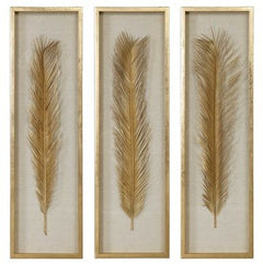 Uttermost Palma 3-Piece Gold Leaf Shadow Box Wall Art