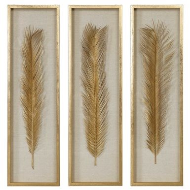 Uttermost Palma 3-Piece Gold Leaf Shadow Box Wall Art