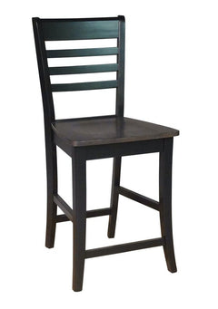 John Thomas Cosmopolitan Wood Roma Stool in Coal & Black