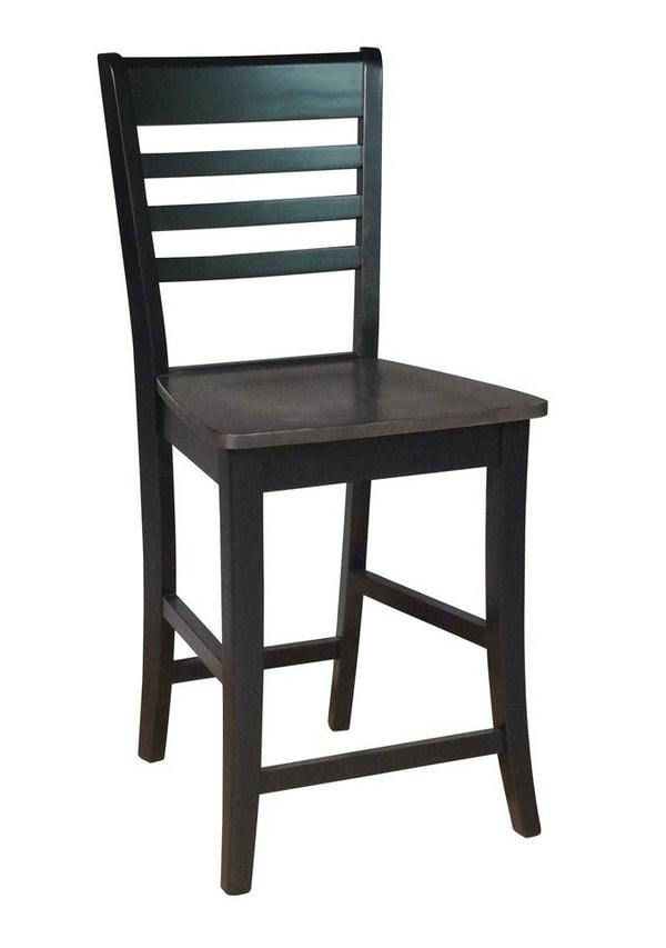 John Thomas Cosmopolitan Wood Roma Stool in Coal & Black