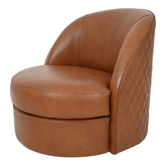 Softline Havana Cinnamon Leather Swivel Chair