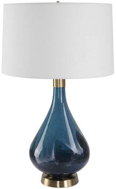 Uttermost Riviera Dark Navy Blue/White Table Lamp