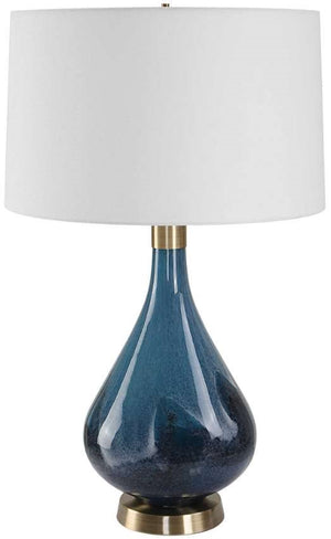 Uttermost Riviera Dark Navy Blue/White Table Lamp
