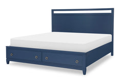 Legacy Classic Complete Panel Bed with Storage King Blue Finish Summerland Inkwell