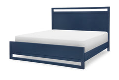 Legacy Classic Complete Panel Bed King Blue Finish Summerland Inkwell