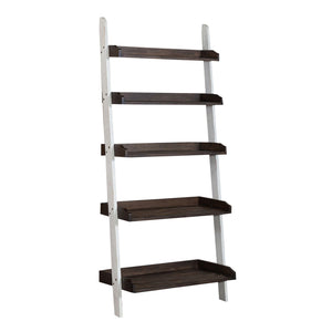 Liberty Furniture Farmhouse Two-Tone White Leaning Bookcase