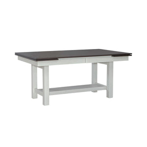 Liberty Furniture Brook Bay 5-Piece Carbon Grey/Textured White Finish Trestle Dining Table Set