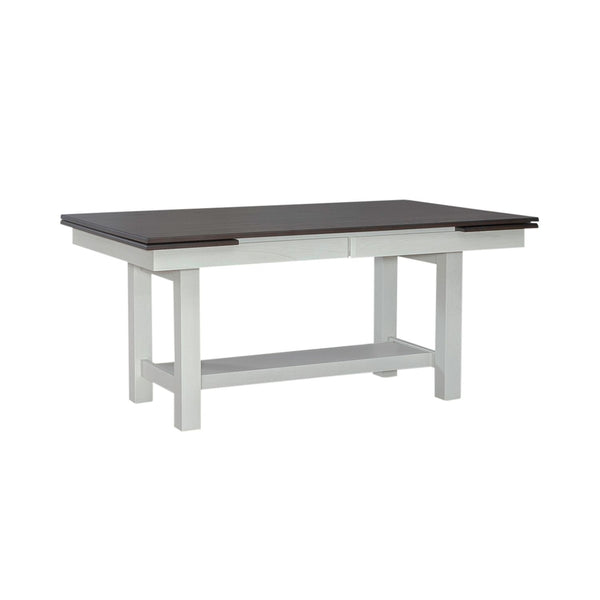 Liberty Furniture Brook Bay 5-Piece Carbon Grey/Textured White Finish Trestle Dining Table Set