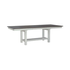 Liberty Furniture Brook Bay 7-Piece Carbon Grey/Textured White Trestle Dining Table Set