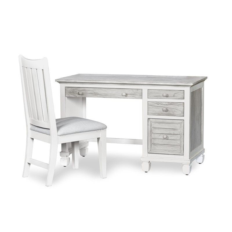 Seawinds Islamorada Clean White & Grey Desk & Chair Set