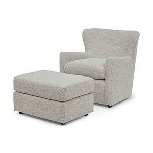 Best Home Casimere Snow Fabric Swivel Glider Accent Chair