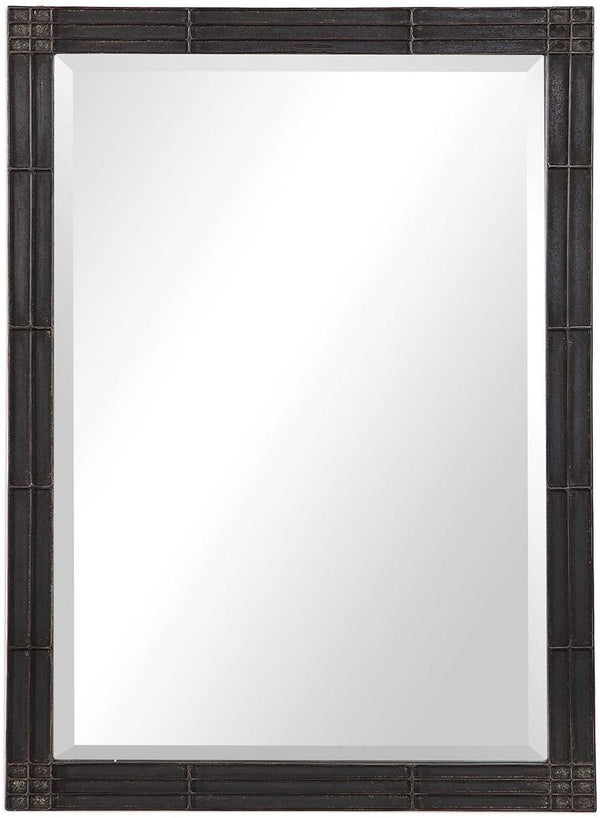 Uttermost Gower Aged Black Vanity Mirror