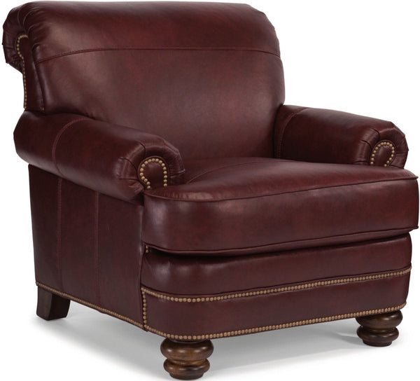 Flexsteel Bay Bridge Dark Red Leather Chair