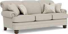 Flexsteel Bay Bridge Silver Fabric Driftwood Sofa
