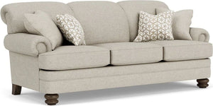 Flexsteel Bay Bridge Silver Fabric Driftwood Sofa