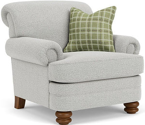 Flexsteel Bay Bridge Silver Fabric Glacier Chair