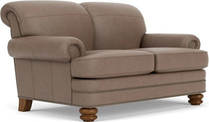 Flexsteel Bay Bridge Taupe Leather Loveseat