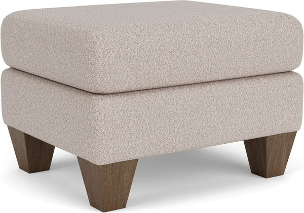 Flexsteel Moxy Linen Ottoman with Square Legs