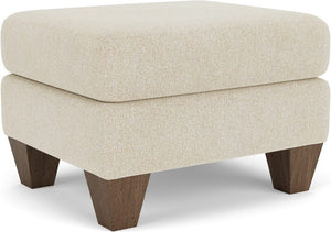 Flexsteel Moxy Shell Ottoman with Medium Brown Legs