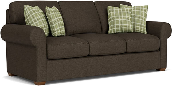 Flexsteel Randall Gray Steel Three-Cushion Sofa