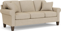 Flexsteel South Haven Fossil Rolled Arm Sofa with Square Legs