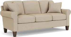 Flexsteel South Haven Fossil Rolled Arm Sofa with Square Legs