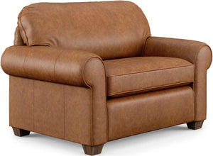 Flexsteel Thornton Light Brown Leather Oversized Chair & a Half