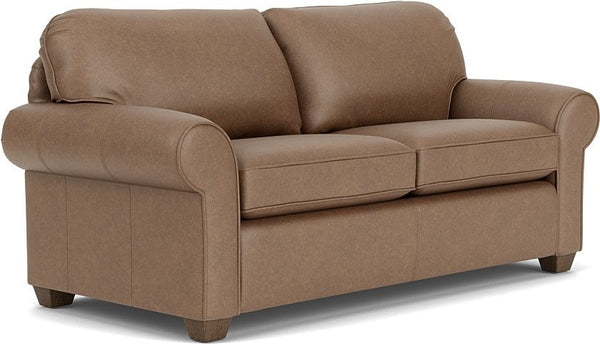 Flexsteel Thornton Sisal Two-Cushion Leather Sofa