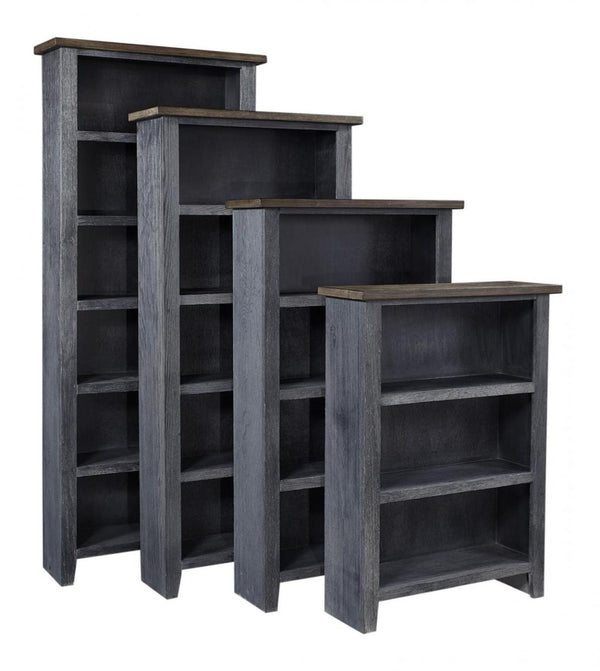 Aspenhome Eastport Drifted Black 60 Inch Bookcase with 3 Fixed Shelves