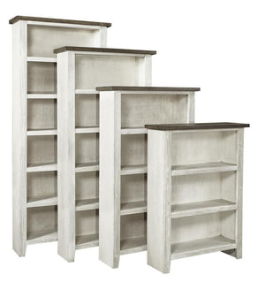 Aspenhome Eastport Drifted White 84 Inch Bookcase with 5 Fixed Shelves