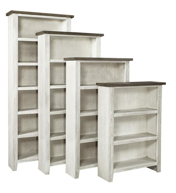 Aspenhome Eastport Drifted White 84 Inch Bookcase with 5 Fixed Shelves