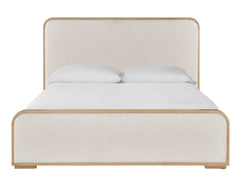 Universal Nomad Canberra Ivory/Tech Oak Queen Upholstered Panel Bed