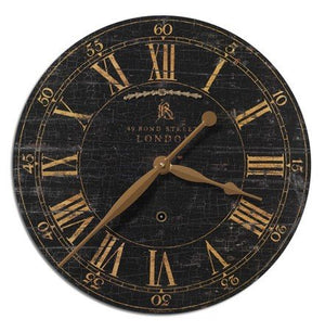 Uttermost Bond Street 18 Inch Black Wall Clock