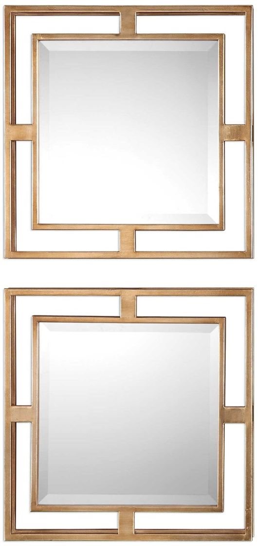 Uttermost Allick 2-Piece Gold Square Mirrors