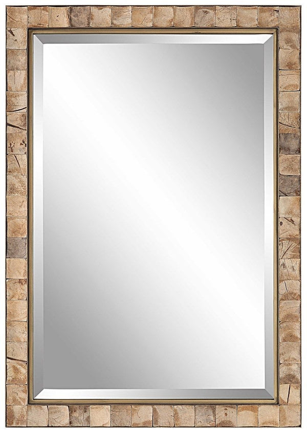 Uttermost Cocos Dark Gold Coconut Shell Mirror