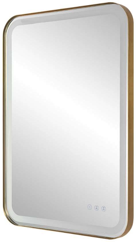 Uttermost Crofton Lighted Brass Vanity Mirror