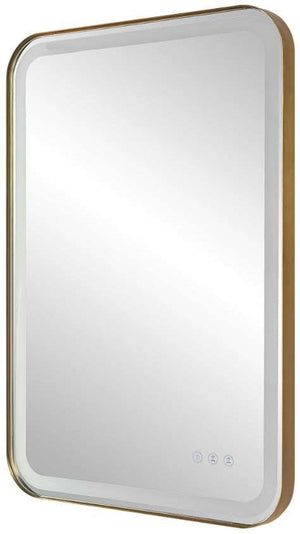 Uttermost Crofton Lighted Brass Vanity Mirror