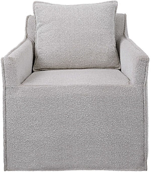Uttermost Welland Ivory/Warm Gray Swivel Chair