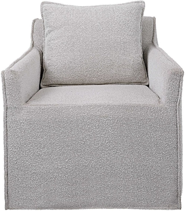 Uttermost Welland Ivory/Warm Gray Swivel Chair