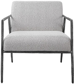 Uttermost Brisbane Distressed Charcoal/Ivory Accent Chair