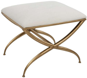 Uttermost Crossing Gold/White Small Bench