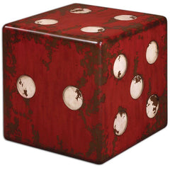 Uttermost Dice Burnt Red Accent Table