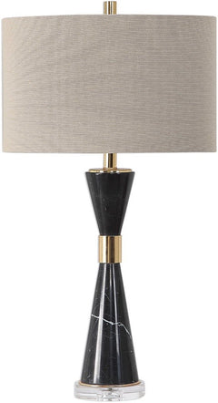 Uttermost Alastair Hour Glass Black Marble Table Top Lamp